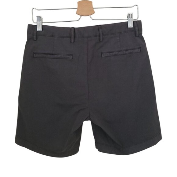 NWT Theory ZAINE Ash Gray Cotton Blend Stretch Flat Front Shorts Men's 29 x 7 - Picture 2 of 7